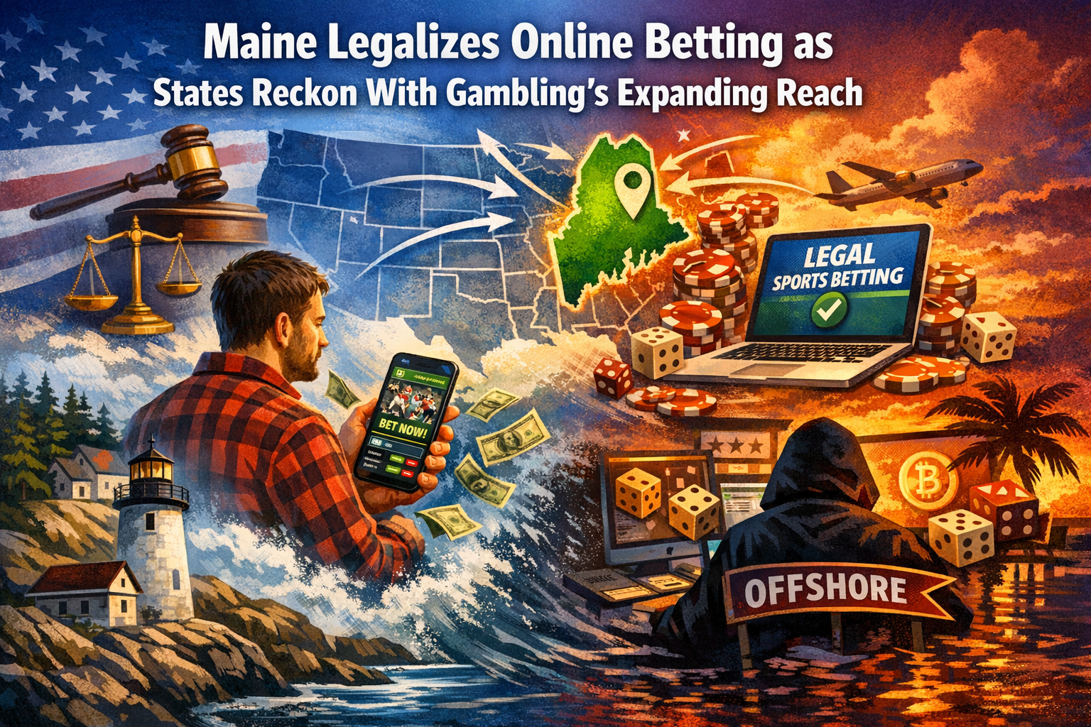 Maine Legalizes Online Betting as States Reckon With Gambling's Expanding Reach