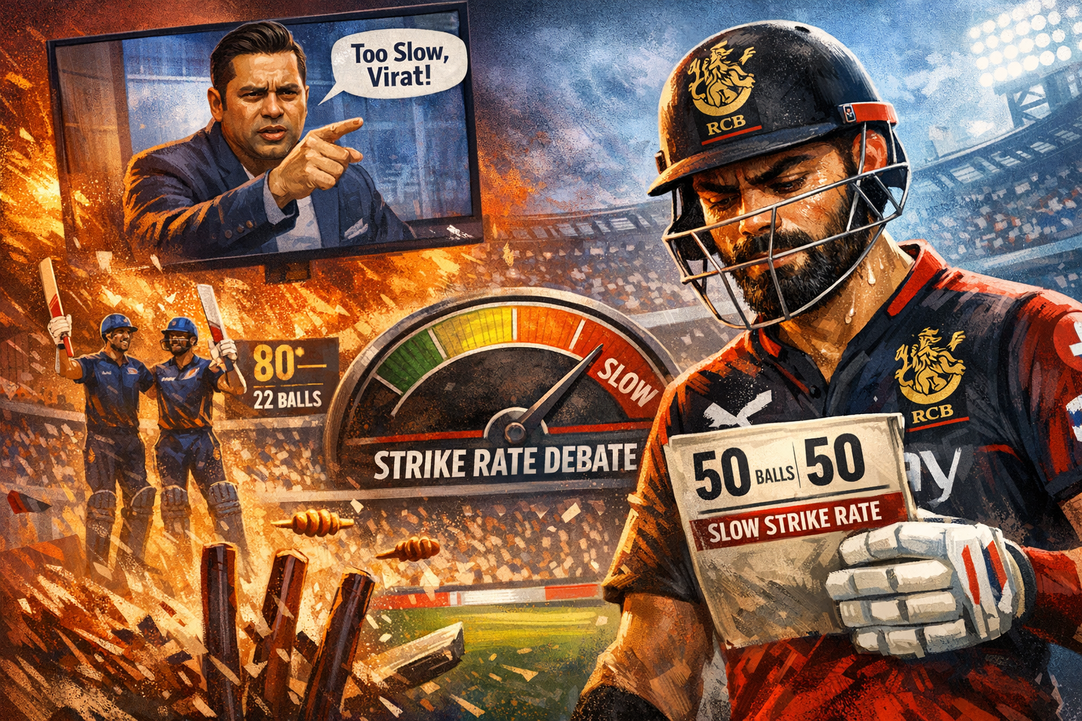 Aakash Chopra Questions Virat Kohli's Slow Fifty as Strike Rate Debate Intensifies